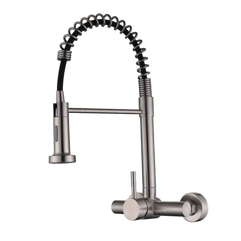 Wall-Mounted Spring-Hose Kitchen Mixer